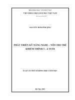 Phát triển kỹ năng nghe – nói cho trẻ khiếm thính 3 – 6 tuổi