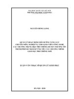 Quản lý hoạt động bồi dưỡng năng lực chuyên môn, nghiệp vụ cho giáo viên công nghệ các trường trung học phổ thông huyện thường tín thành phố hà nội đáp ứng yêu cầu chương trình giáo dục phổ thông mới​ 