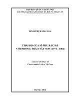 Luận Văn Thái độ của sĩ phu Bắc Hà với phong trào Tây Sơn (1771-1802)