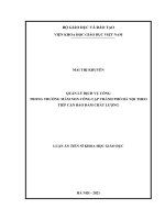 Quản lý dịch vụ công trong trường mầm non công lập thành phố hà nội theo tiếp cận bảo đảm chất lượng 