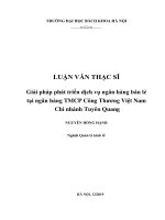 Giải pháp phát triển dịch vụ ngân hàng bán lẻ tại ngân hàng thương mại cổ phần công thương Việt Nam chi nhánh Tuyên Quang