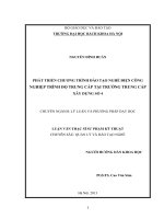 Phát triển chương trình đào tạo nghề Điện công nghiệp Trình độ trung cấp tại Trường Trung cấp Xây dựng số 4