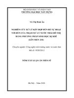 Nghiên cứu xử lý kết hợp bùn bể tự hoại với bùn của trạm xử lý nước thải đô thị bằng phương pháp sinh học kị khí (lên men ấm) TT 