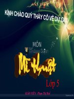 Mĩ thuật 5 - Tuần 6 - Chủ đề 3: Âm nhạc và sắc màu (tiết 1)