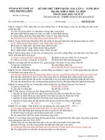 Đề thi Đề thi thử THPT quốc gia môn Lịch sử liên trường TP Vinh, Nghệ An lần 1 mã đề 320 - Học Toàn Tập