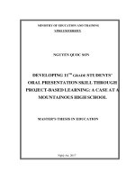 Developing 11th grade students’ oral presentation skill through project based learning a case at a mountainous high school  