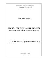 Nghiên cứu dịch máy trung việt dựa vào mô hình transformer​ 