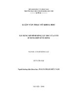 Xây dựng mô hình động lực học của ô tô sử dụng hộp số tự động