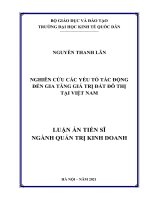luận án tiến sĩ nghiên cứu các yếu tố tác động đến gia tăng giá trị đất đô thị tại việt nam 
