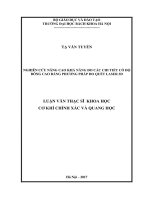 Nghiên cứu nâng cao khả năng đo các chi tiết có độ bóng cao bằng phương pháp đo quét laser 3D