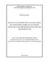 Đề xuất các giải pháp nâng cao chất lượng dạy nghề hướng nghiệp tại các trường trung học cơ sở trên địa bàn huyện Mê Linh Thành phố Hà Nội