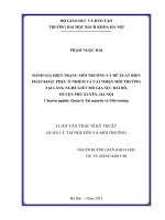 Đánh giá hiện trạng môi trường và đề xuất biện pháp khắc phục ô nhiễm và cải thiện môi trường tại làng nghề giết mổ gia súc Bái Đô huyện Phú Xuyên Hà Nội
