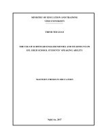 The use of subtitled english movies and its effects on EFL high school students’ speaking ability  