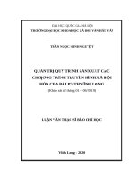 Quản trị quy trình sản xuất các chương trình truyền hình xã hội hóa của đài PT TH vĩnh long (khảo sát từ tháng 01   06 2019)​ 