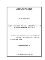 Nghiên cứu giải pháp gia cố chống sạt lở mái taluy đường miền núi  