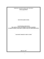 An investigation into the application of project based learning in high school classes in quang binh province  