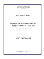 Nhận dạng các nhân tố tác động đến dự định nghỉ việc của nhân viên  