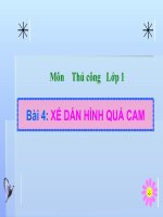 Lớp 1: Thủ công - Tuần 6 - Xé, dán hình quả cam ( tiết 1)