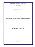 Using english songs to help EFL high school students improve their grammar knowledge  