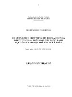 Đo lường mức chấp nhận rủi ro của các nhà đầu tư cá nhân trên hose, xây dựng danh mục tối ưu cho một nhà đầu tư cá nhân  