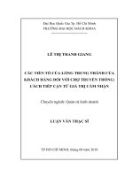 Các tiền tố của lòng trung thành của khách hàng đối với chợ truyền thống  cách tiếp cận từ giá trị cảm nhận  