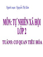 Giáo án điện tử môn TNXH khối 2 - bài 5: Cơ quan tiêu hóa của cô giáo Nguyễn Thị Kim