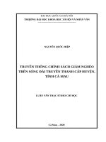 Truyền thông chính sách giảm nghèo trên sóng đài truyền thanh cấp huyện, tỉnh cà mau​ 
