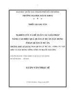 Nghiên cứu và đề xuất các giải pháp nâng cao hiệu quả quản lý dự án xây dựng ở ban quản lý dự án  