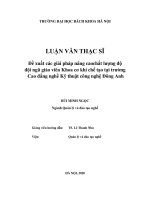 Đề xuất các giải pháp nâng cao chất lượng đội ngũ giáo viên khoa Cơ khí chế tạo tại Trường cao đẳng nghề Kỹ thuật công nghệ Đông Anh