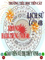 Lớp 4: Lịch sử - Tuần 6: Khởi nghãi Hai Bà Trưng