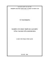 Nghiên cứu phát triển du lịch bền vững tại đảo yến, khánh hòa​ 