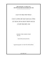 Chất lượng bề mặt khi gia công sử dụng dung dịch trơn nguội có hỗ trợ siêu âm