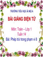 Tuần 14 Toán - Phep tru trong pham vi 8