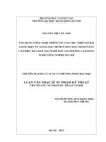 Ứng dụng công nghệ thông tin vào việc thiết kế bài giảng điện tử giảng dạy mô đun hàn MAG nhằm nâng cao hiệu quả đào tạo nghề hàn tại trường cao đẳng nghề công nghiệp Hà Nội