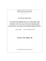 Xây dựng hệ thống quản lý tồn kho cho chuỗi cung ứng sản xuất sản phẩm bánh snack poca tại nhà máy pepsico bình dương  
