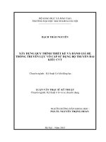 Xây dựng quy trình thiết kế và đánh giá hệ thống truyền lực vô cấp sử dụng bộ truyền đai kiểu CVT