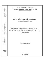 Mô phỏng và khảo sát động lực học hệ thống dẫn động phanh bằng thủy lực trên ô tô