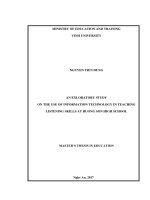 An exploratory study on the use of information technology in teaching english listening skills at huong son high school  
