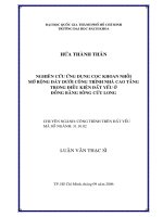 Nghiên cứu ứng dụng cọc khoan nhồi mở rộng đáy dưới công trình nhà cao tầng trong điều kiện đất yếu ở đồng bằng sông cửu long 