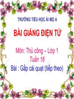 Tuần 16 Thủ công 1 - Gấp cái quạt (T2)