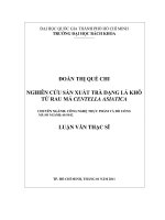 Nghiên cứu sản xuất trà dạng lá khô từ rau má centella asiatica  