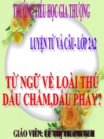 Lớp 2 - LTVC - Tuần 24: Từ ngữ về loài thú. Dấu chấm, dấu phẩy.