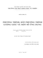 Luận văn thạc sĩ Toán sơ cấp, Toán học, Đại số, Phương trình, Bất phương trình, Lượng giác