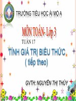 Tuần 16- Toán 3- Tính giá trị biểu thức