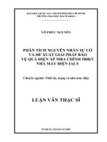 Phân tích nguyên nhân sự cố và đề xuất giải pháp bảo vệ quá điện áp mba chính 500kv nhà máy điện ialy  