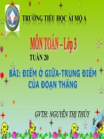 Tuần - BÀI: ĐIỂM Ở GIỮA-TRUNG ĐIỂM CỦA ĐOẠN THẲNG