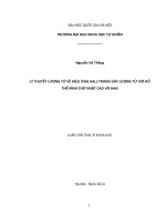 Luận văn thạc sĩ Vật lý lý thuyết, Vật lý lý toán, Hiệu ứng Hall, Lý thuyết lượng tử