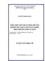Tổng hợp chất hoạt động bề mặt không ion alkyl polyglucoside theo phương pháp vi sóng 