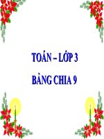 Lớp 3 - Toán - Tuần 14: Bảng chia 9