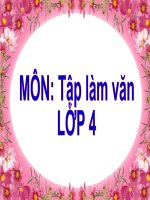 Môn Tập làm văn lớp 4Bài: Luyện tập xây dựng đoạn văn miêu tả con vật